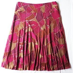 Made In USA Weston Wear Nylon Circle Skirt L Lined Modern Geometric Print